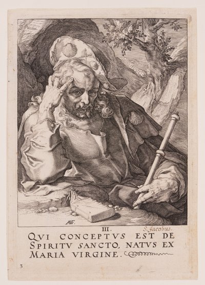 Nagy Szent Jakab, Krisztustól, az apostoloktól és Szent Páltól a Hitvallással együtt. alkotó: Hendrick Goltzius