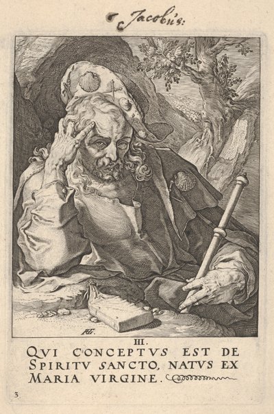 Nagy Szent Jakab, a „Krisztus, az apostolok és Szent Pál a hitvallással” című műből alkotó: Hendrick Goltzius
