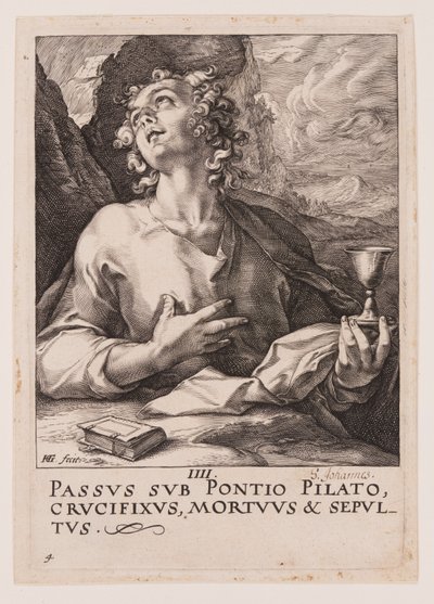 Szent János, Krisztustól, az apostoloktól és Szent Páltól a Hitvallással együtt. alkotó: Hendrick Goltzius