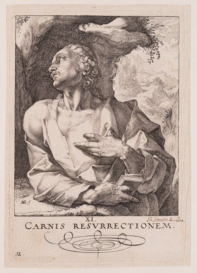 Thaddeus Szent Júdás, Krisztus, az apostolok és Szent Pál a hitvallásról alkotó: Hendrick Goltzius