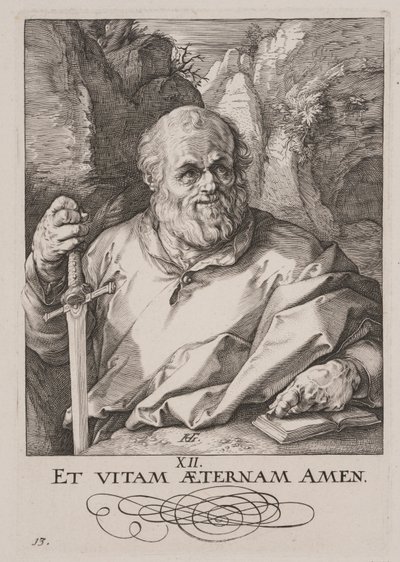 Szent Mátyás, Krisztus, az apostolok és Szent Pál a hitvallással alkotó: Hendrick Goltzius