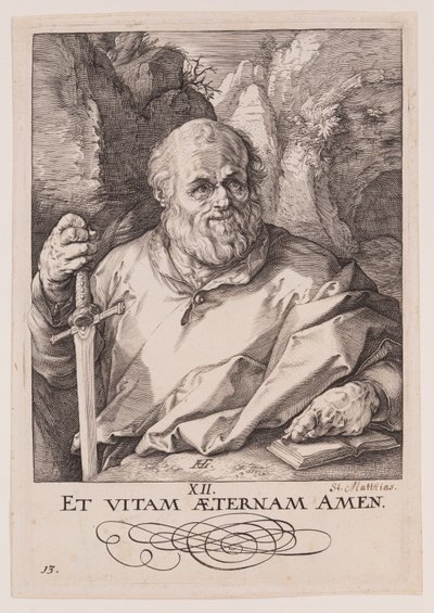 Szent Mátyás, Krisztus, az apostolok és Szent Pál a hitvallással alkotó: Hendrick Goltzius