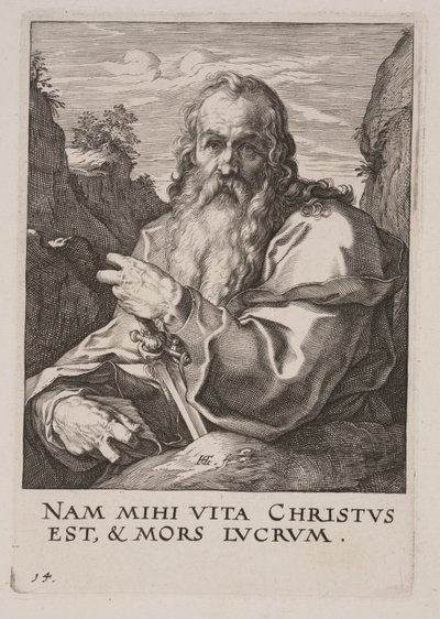 Szent Pál, Krisztus, az apostolok és Szent Pál a Hitvallással alkotó: Hendrick Goltzius