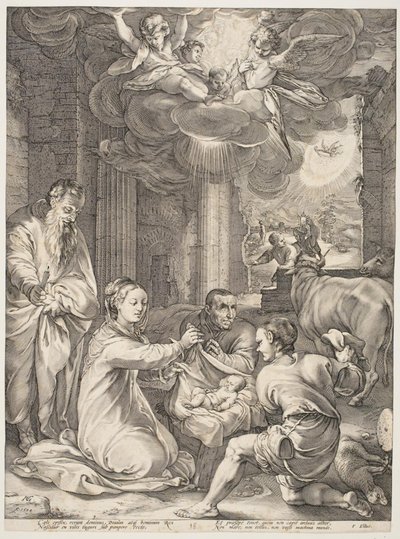 A Pásztorok imádata alkotó: Hendrick Goltzius