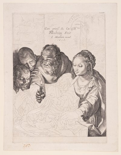 A pásztorok imádása alkotó: Hendrick Goltzius