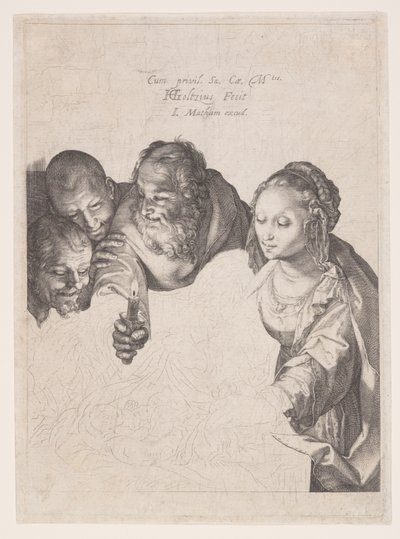 A pásztorok imádása alkotó: Hendrick Goltzius