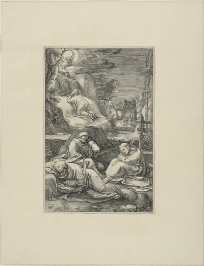 Az agónia a kertben, második rész a Krisztus szenvedése című filmből alkotó: Hendrick Goltzius