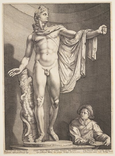 A Belvedere Apolló, a Három híres antik szoborból Rómában alkotó: Hendrick Goltzius