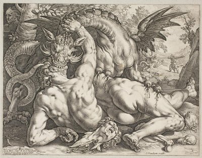 A Sárkány felfalja Kadmusz társait alkotó: Hendrick Goltzius