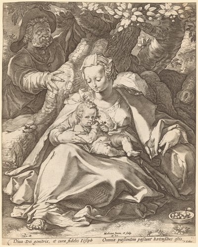A Szent Család egy cseresznyefa alatt alkotó: Hendrick Goltzius