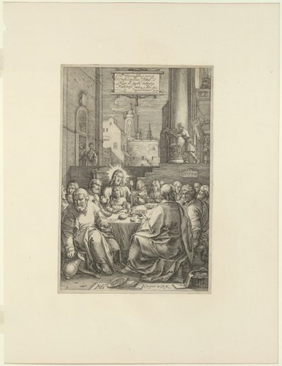 Az utolsó vacsora, első tányér a Krisztus szenvedéséből alkotó: Hendrick Goltzius