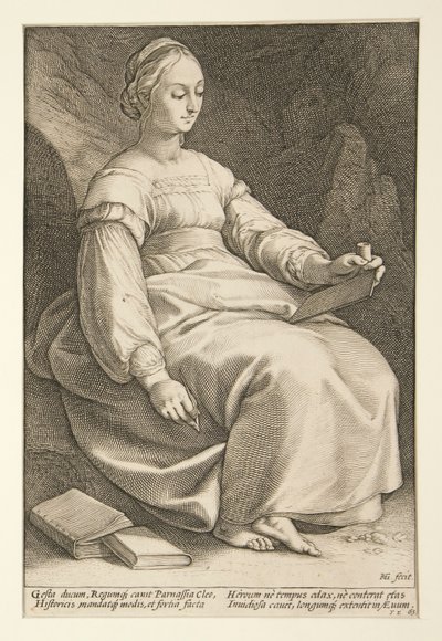 A kilenc múzsa: Clio, 4. a 9-es sorozatban alkotó: Hendrick Goltzius