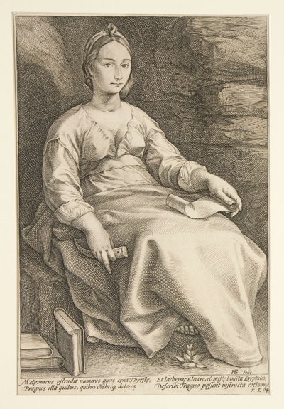 A kilenc múzsa: Melpomene, 3. a 9-es sorozatban alkotó: Hendrick Goltzius