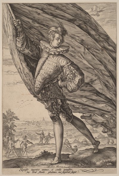 A zászlóvivő, balra fordulva alkotó: Hendrick Goltzius
