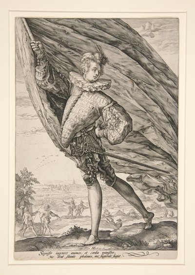 A zászlótartó, balra fordulva alkotó: Hendrick Goltzius