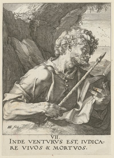 Tamás, a „Krisztus, a tizenkét apostol és Pál” sorozat 8. lapja alkotó: Hendrick Goltzius