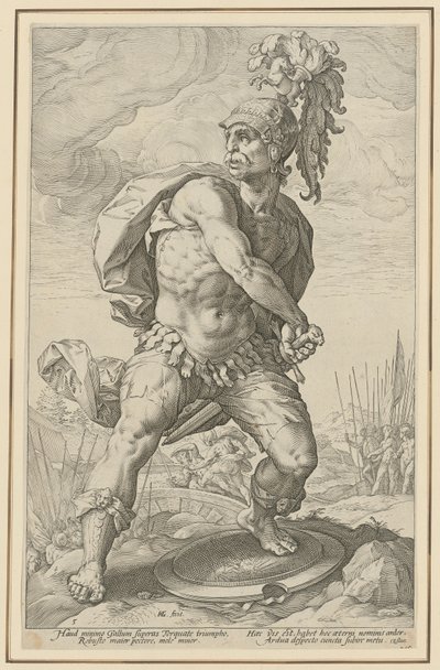 Titus Manlius Torquatus, a „Római hősök” sorozat 5. lapja alkotó: Hendrick Goltzius