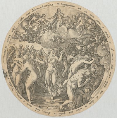 Az igazak és a gonoszok elválasztása, a „A négy utolsó dolog” sorozat 2. lapja alkotó: Hendrick Goltzius