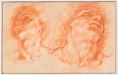 Két férfifej az antik után, Laokoón fiai alkotó: Hendrick Goltzius