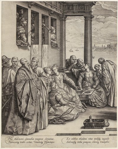 Velencei esküvő [a lap bal oldala] alkotó: Hendrick Goltzius
