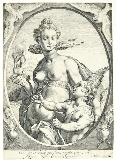 Vénusz és Ámor alkotó: Hendrick Goltzius