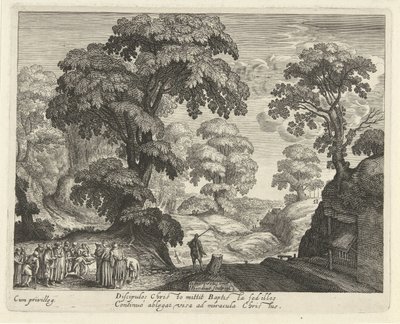 Táj a vakok gyógyulásával alkotó: Hendrick Hondius (I)
