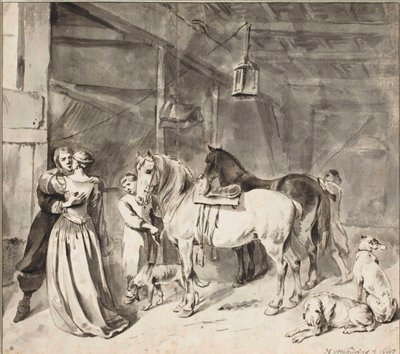 Egy lovag búcsút int egy hölgynek, 1678 alkotó: Hendrick Verschuring