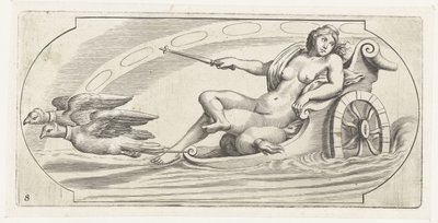 Aurora egy szekéren Tengeri istenek és istennők Nouveau Livre des Dieux et Deeßes De la Marine Bouckje (sorozat címe) alkotó: Hendrick de Keyser (I)