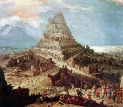 Bábel tornyának építése alkotó: Hendrick van Cleve