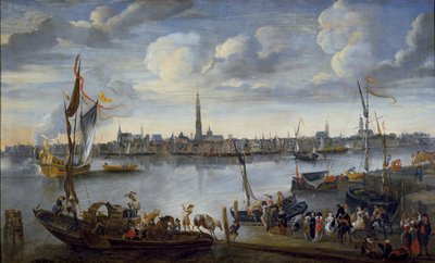 Kilátás az antwerpeni utakra Ciszjordániából, 1672 után alkotó: Hendrick van Minderhout