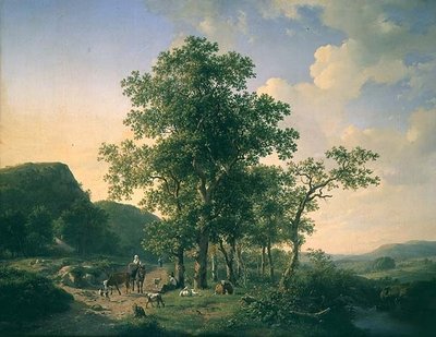 Erdős táj parasztokkal és állatokkal alkotó: Hendrick van de Sande Bakhuyzen