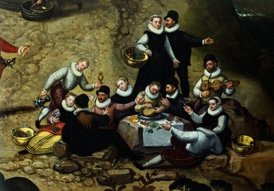 Vidéki vásár, Lucas van Valkenborch, kb. (1530-1597) alkotó: Hendrick van den (1530 97) Broeck