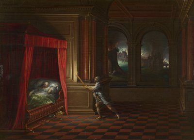 Aeneas megmenti Anchises-t a lángoló Trójából alkotó: Hendrick van the younger Steenwijck