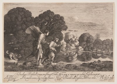 Tóbiás és Gábriel angyal alkotó: Hendrick von Goudt