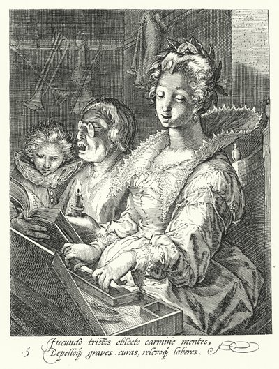 Zene (metszet) alkotó: Hendrik (after) Goltzius