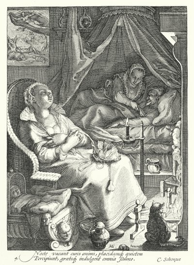 Éjszaka (metszet) alkotó: Hendrik (after) Goltzius