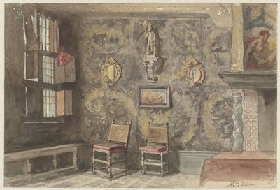 A régi Brouwershuis belseje Antwerpenben alkotó: Hendrik Adriaan Christiaan Dekker