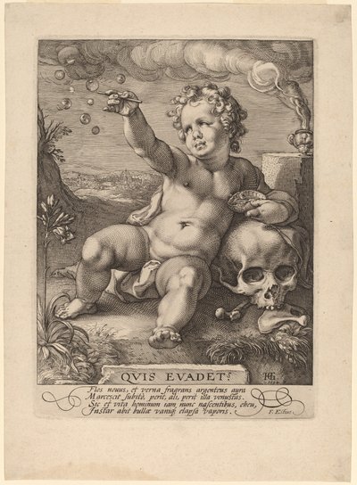 A mulandóság allegóriája ("Homo Bulla") alkotó: Hendrik Goltzius