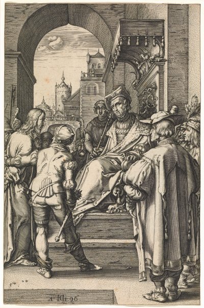 Krisztus Pilátus előtt, 1596 után (metszet) alkotó: Hendrik Goltzius