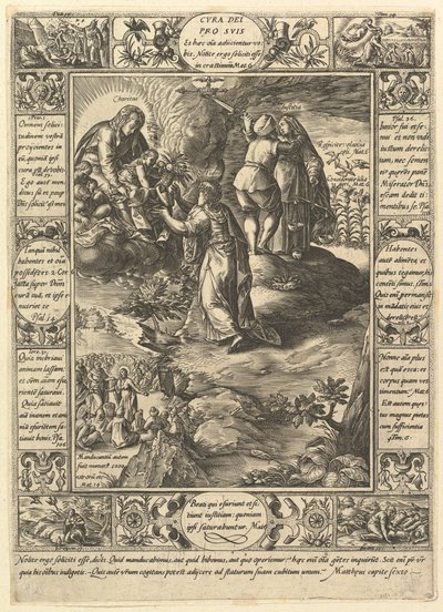 Cura Dei Pro Suis, a keresztény hit allegóriáiból, a keresztény és profán allegóriákból. alkotó: Hendrik Goltzius