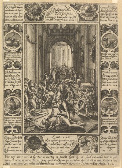 Ellentétek az egyházban Diszidium az egyházban, kb. 1578 alkotó: Hendrik Goltzius