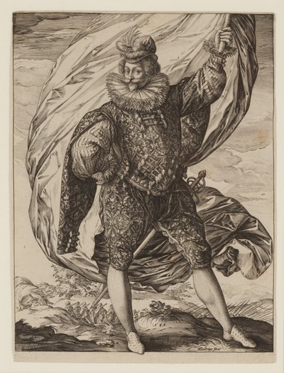 Gerrit Pieters Ruicharer zászlótartó alkotó: Hendrik Goltzius