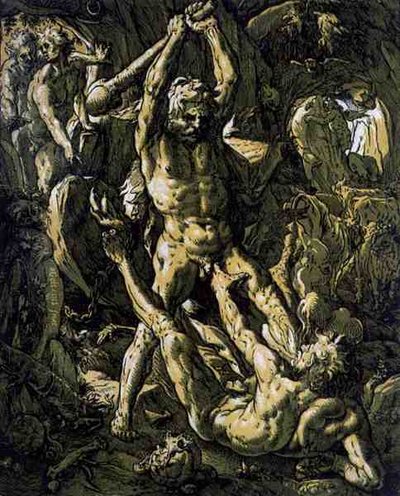 Herkules megöli a kakuszt alkotó: Hendrik Goltzius