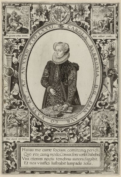 Charlotte of Bourbon portréja, 1581 alkotó: Hendrik Goltzius