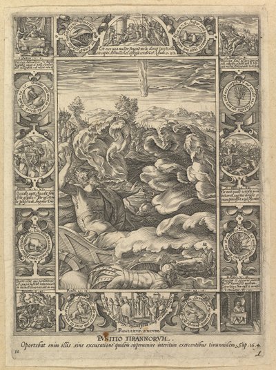 Punitio Malorum, A keresztény hit allegóriáiból, Christian és Profane Allego-ból....n.d. alkotó: Hendrik Goltzius