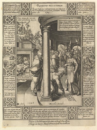 Remissio Peccatorum, A keresztény hitvallás allegóriáiból, 1598. alkotó: Hendrik Goltzius