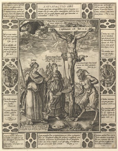 Satisfactio Christi, A keresztény hit allegóriáiból, a Christian és Profane Allegoból... alkotó: Hendrik Goltzius