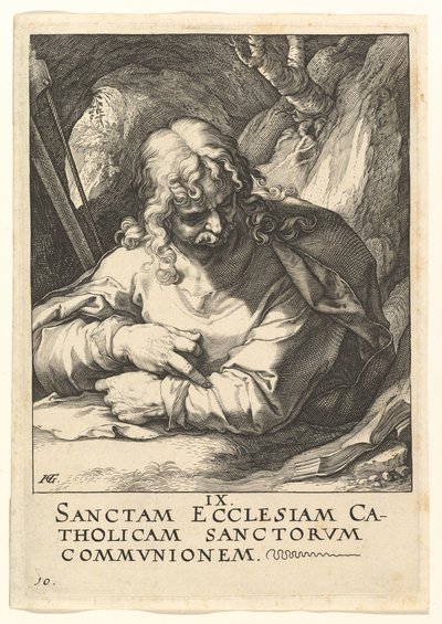 Kisebb Szent Jakab, Krisztustól, az apostoloktól és Szent Páltól a hitvallással, kb. 1589. alkotó: Hendrik Goltzius