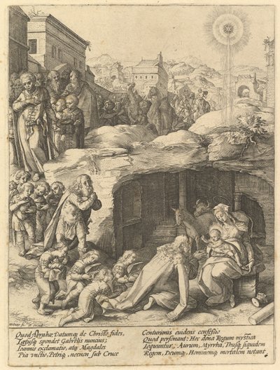 A mágusok imádása, kb. 1585. alkotó: Hendrik Goltzius