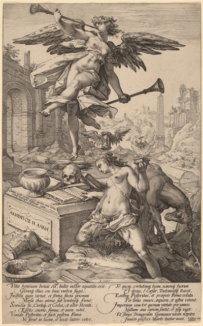 A hírnév és a történelem allegóriája alkotó: Hendrik Goltzius